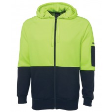 Hi Vis Full Zip Fleecy Hoodie