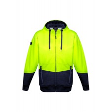 Unisex Hi Vis Textured Jacquard Full Zip Hoodie