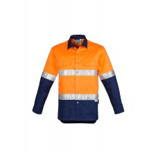 Mens Hi Vis Spliced Industrial Shirt - Hoop Taped